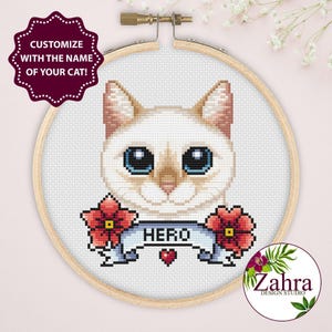 Flame Point Siamese Cat Cross Stitch Pattern, Pet Lover Design, PDF Instant Download