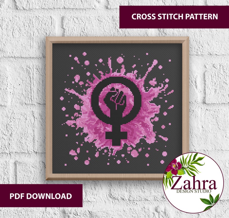 Resist Feminist Cross Stitch Pattern. Women's Rights Etsy