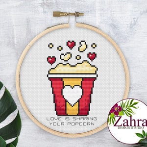 Love Cross Stitch Pattern. Valentine Cross Stitch Pattern. Mini Cross Stitch Pattern. PDF Instant Download