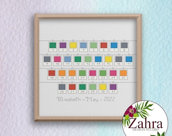 Polaroids Mood Cross Stitch Pattern! Mood Journal Cross Stitch Chart. Mood Tracker. PDF Instant Download