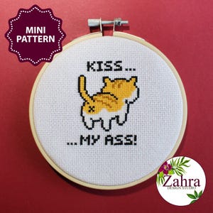 Funny Cat Cross Stitch Pattern: Sassy Snarky Design (PDF Instant Download)