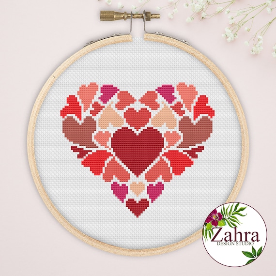 Valentine Stitch Pattern: Love Heart (PDF Download) - Etsy