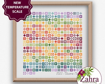 Mini Motifs Temperature Cross Stitch Pattern! Temperature Cross Stitch Chart. PDF Instant Download