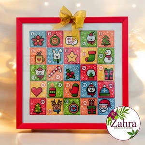 Kreuzstichmuster Weihnachten: Adventskalender (PDF Download)