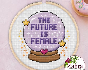Feminist Cross Stitch Pattern - The Future Is Female - Subversive (PDF Download)