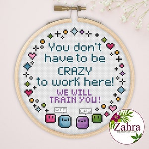 Funny Office Cross Stitch Pattern: Sarcastic Snarky Design (PDF Download)