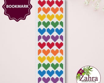 Bookmark Cross Stitch Pattern - LGBTQ Pride Embroidery Design (PDF Download)