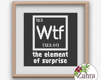 Snarky kruissteekpatroon - WTF The Element of Surprise (pdf-download)