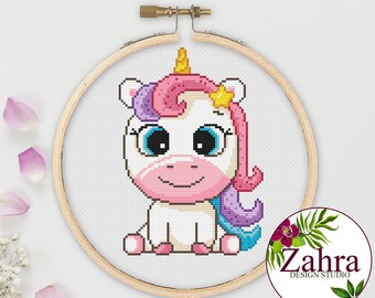 Unicorn Cross Stitch Pattern! Cute Cross Stitch Pattern. PDF Instant Download. Perfect for Kids Room