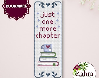 Patrón de punto de cruz para marcapáginas - Solo un capítulo más (Descarga PDF)
