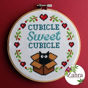 Cubicle Sweet Cubicle! Funny Cross Stitch Pattern. Sassy Cross Stitch Chart! PDF Instant Download