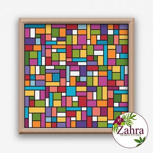 Geometric Cross Stitch Pattern - Abstract Embroidery Design (PDF Download)