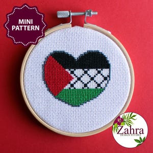 Minikreuzstichmuster - Palästinensisches Herz! Palästina (PDF Download)