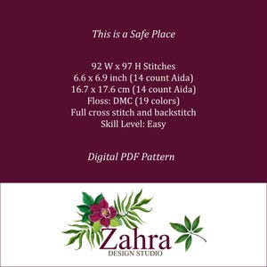 This Is a Safe Place Cross Stitch Pattern – Rainbow Embroidery (PDF Download)