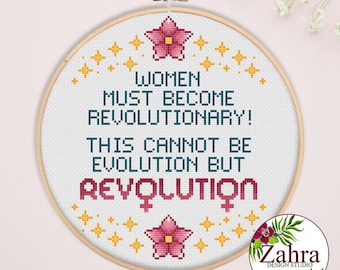 Feminist Cross Stitch Pattern - Revolution - Subversive Embroidery (PDF Download)