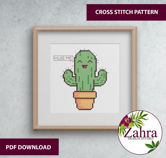 Cactus Cross Stitch Kit for Beginners - Hannah Hand Makes