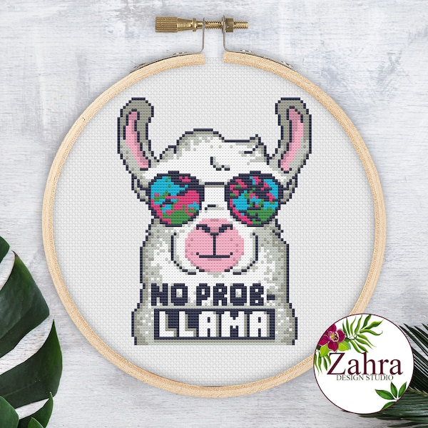 Lama Cross Stitch Pattern! Funny Cross Stitch Pattern. No prob-llama! PDF Instant Download