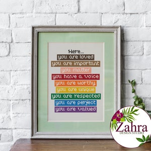 LGBTQ Pride Cross Stitch Pattern: Inclusive Design (PDF Download)