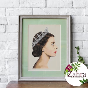 Queen Elizabeth II Portrait Cross Stitch Pattern (PDF Download)