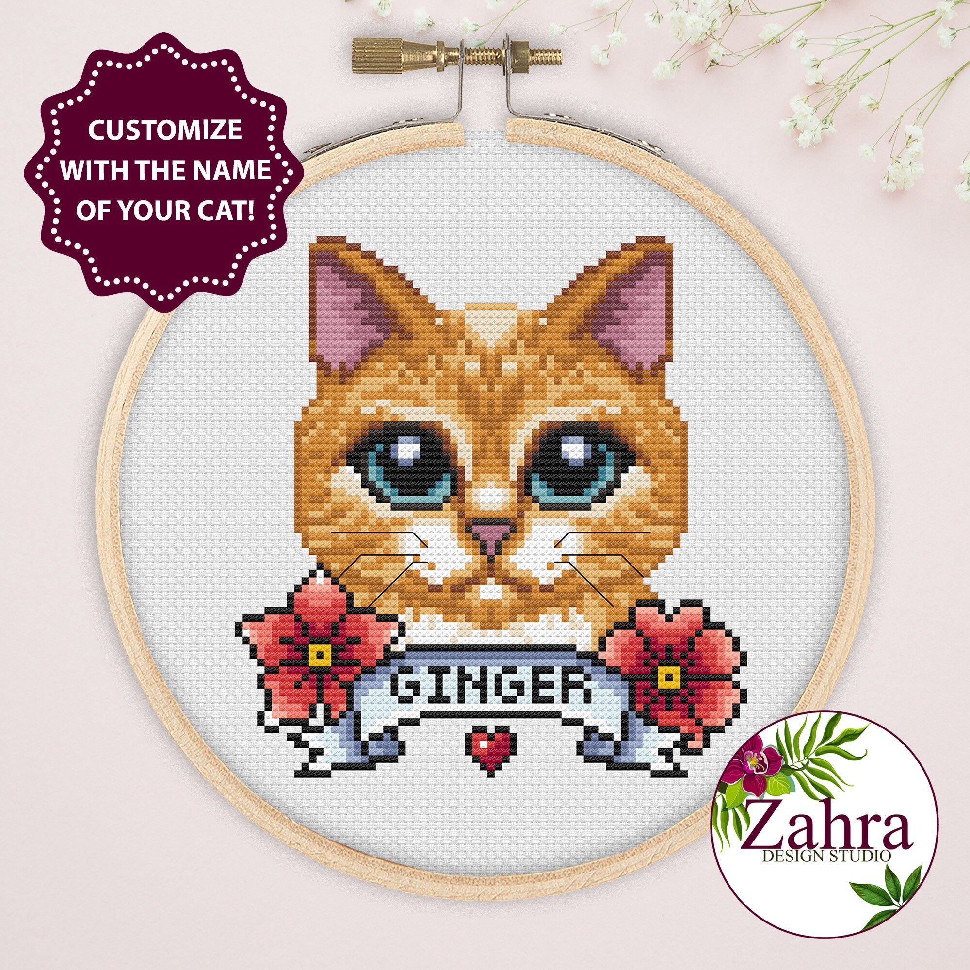 VERVACO Point De Croix Compté Kit DIY Cadeau Bébé Naissance - Mains Et Pieds Tableau Complet Broderie 27x18cm
