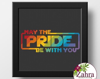 May The Pride Be With You Cross Stitch Pattern, LGBTQ, PDF Download