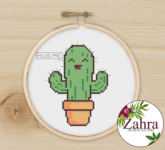 Cactus Cross Stitch Kit for Beginners - Hannah Hand Makes