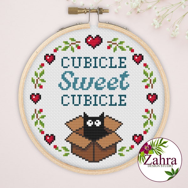 Cubicle Sweet Cubicle! Funny Cross Stitch Pattern. Sassy Cross Stitch Chart! PDF Instant Download