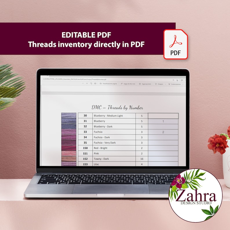 DMC Color Chart & Inventory Tracker (pdf/excel Download) - Etsy