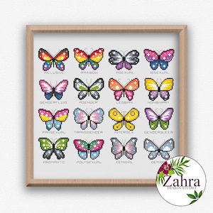 Pride Butterflies Cross Stitch Pattern: LGBTQ+ Design (PDF Download)