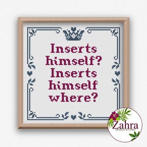 Bridgerton Cross Stitch Pattern - Inserts Himself  (PDF Download)