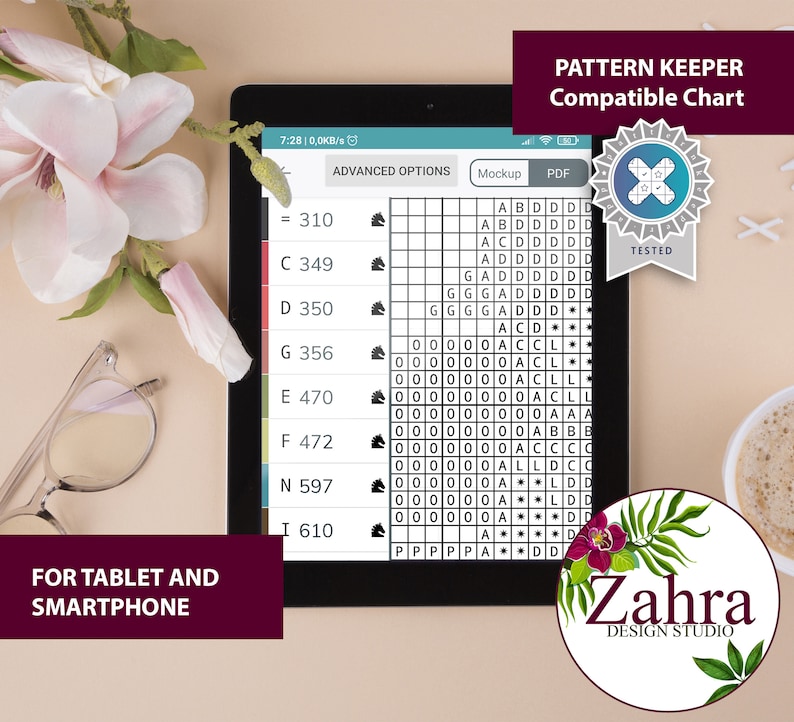 Digital cross stitch pattern compatible with Pattern Keeper