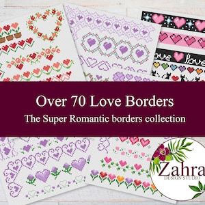 Cross Stitch Borders - Love! Over 70 Cross Stitch Patterns. Bundle Pack Borders for DIY Patterns!