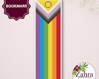 LGBTQ Inclusive Pride Bookmark Cross Stitch Pattern, PDF Download