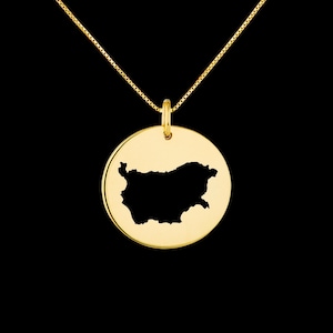 Bulgaria Map Pendant .925 Sterling Silver Pendant, Genuine handmade  Pendant.