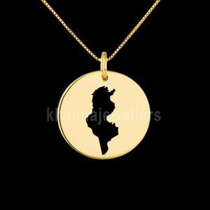 Tunisia Map Pendant .925 Sterling Silver Pendant, Genuine handmade  Pendant.