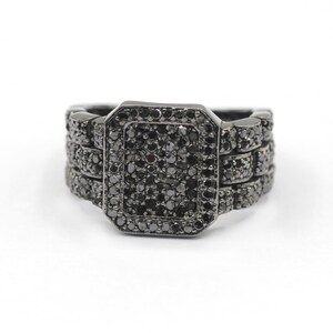 Silver 92.5 Black Spinel Ring. 925 Sterling Silver Ring, Genuine handmade Ring.tariff free delivery guarantee