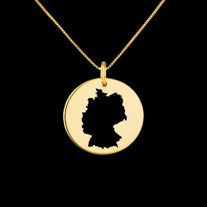Germany Map Pendant .925 Sterling Silver Pendant, Genuine handmade  Pendant.