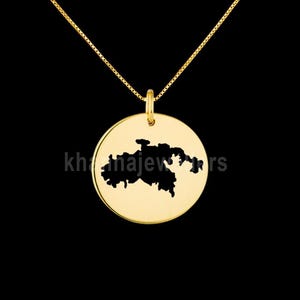 Saint-john Map Pendant .925 Sterling Silver Pendant, Genuine handmade  Pendant.