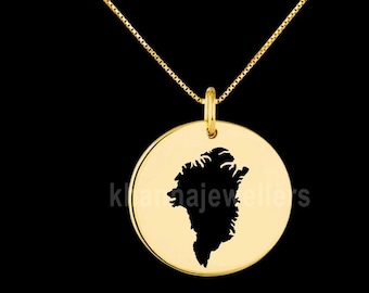Greenland Map Pendant .925 Sterling Silver Pendant, Genuine handmade  Pendant.tariff free delivery guarantee