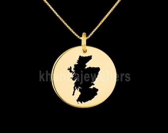 Scotland Map Pendant .925 Sterling Silver Pendant, Genuine handmade  Pendant.tariff free delivery guarantee
