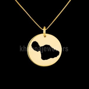 Maui map Pendant .925 Sterling Silver Pendant, Genuine handmade  Pendant.tariff free delivery guarantee