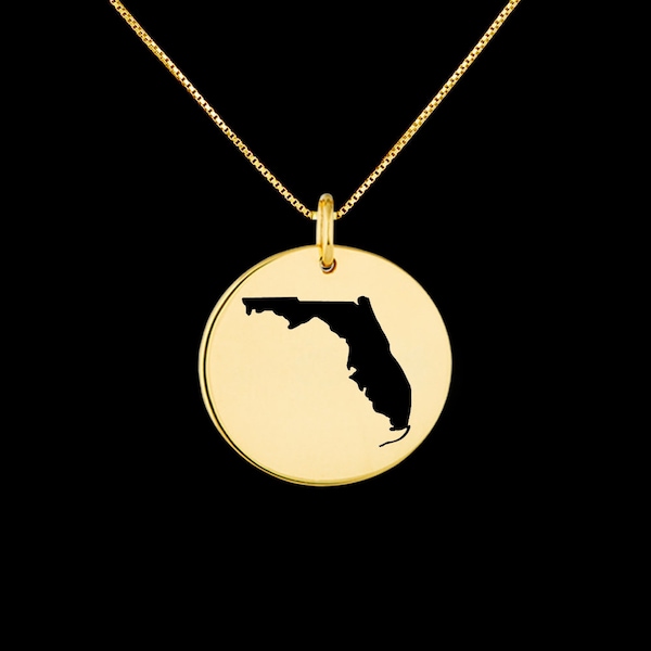 Florida Map Pendant .925 Sterling Silver Pendant, Genuine handmade  Pendant.