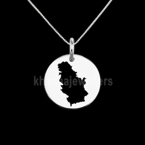 Serbia Map Pendant .925 Sterling Silver Pendant, Genuine handmade  Pendant.tariff free delivery guarantee