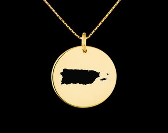 Puerto-Rico Map Pendant .925 Sterling Silver Pendant, Genuine handmade  Pendant.tariff free delivery guarantee