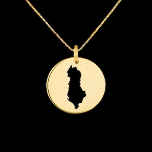 Albanien Karte Anhänger .925 Sterling Silber Anhänger, echte handgemachte Anhänger.
