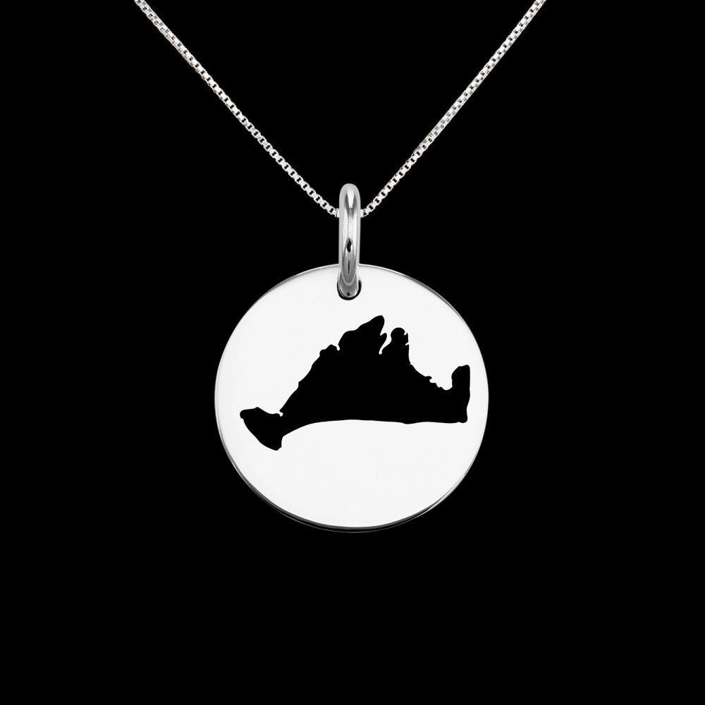 Marthas Map Pendant .925 Sterling Silver Pendant, Genuine handmade Pendant. tariff free delivery guarantee