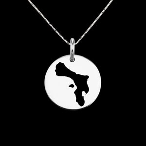 Bonaire Map Pendant .925 Sterling Silver Pendant, Genuine handmade  Pendant.