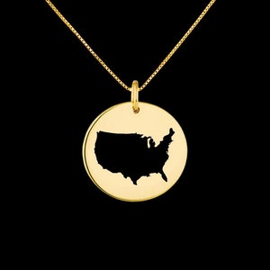USA Map Anhänger .925 Sterling Silber Anhänger, echter handgemachter Anhänger.