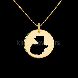 Guatemala Map Anhänger .925 Sterling Silber Anhänger, echter handgemachter Anhänger.