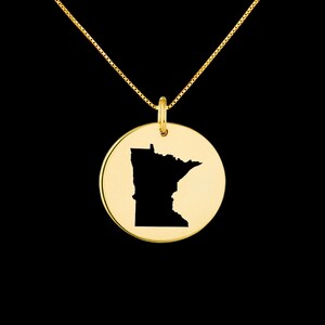 Minnesota Map Pendant .925 Sterling Silver Pendant, Genuine handmade  Pendant.